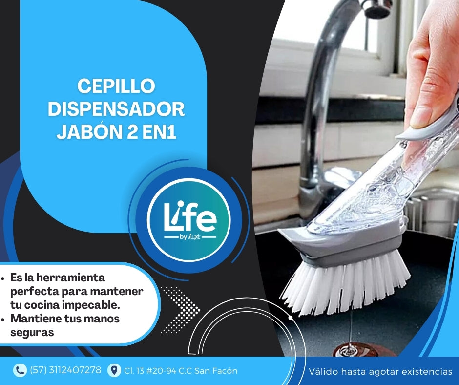 Cepillo Dispensador Jabón 2 En 1